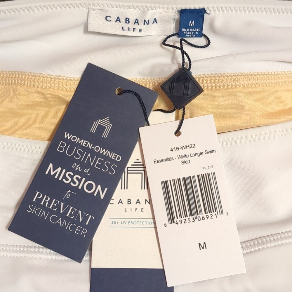 CABANA LIFE White Longer Swim Skirt UPF 50+UV protection - Essential - NEW - Picture 8 of 17